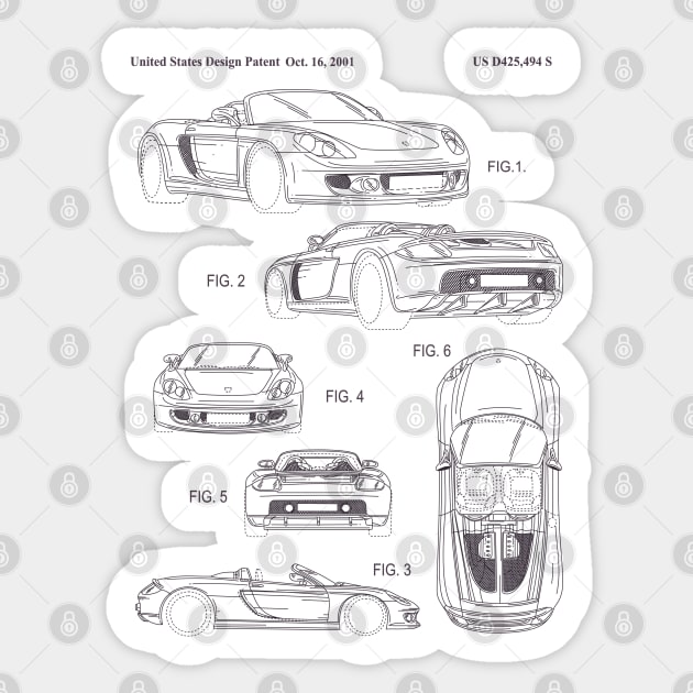 Carrera GT Blueprint Sticker by IbisDesigns